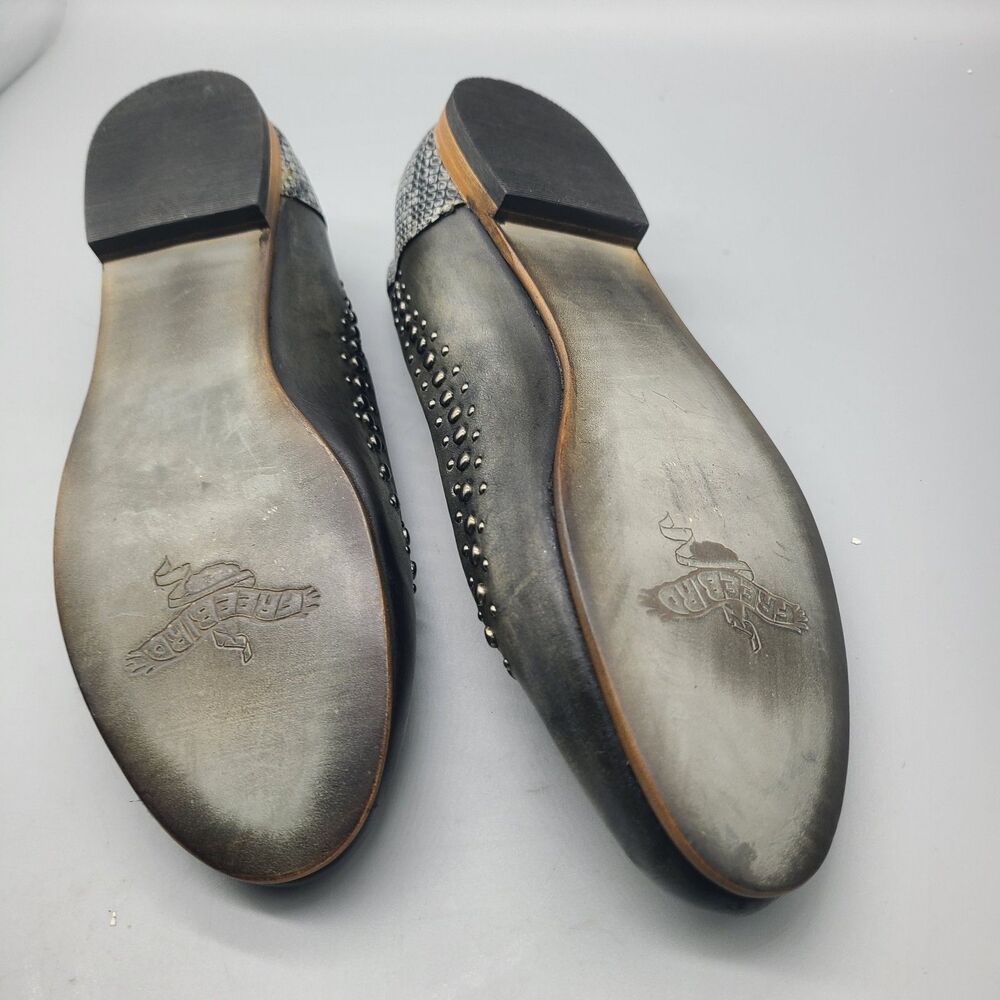 Freebird Blossom Studded Leather Sz 9 Ballet Flats Gray Shoes New/ Defect - Picture 7 of 11